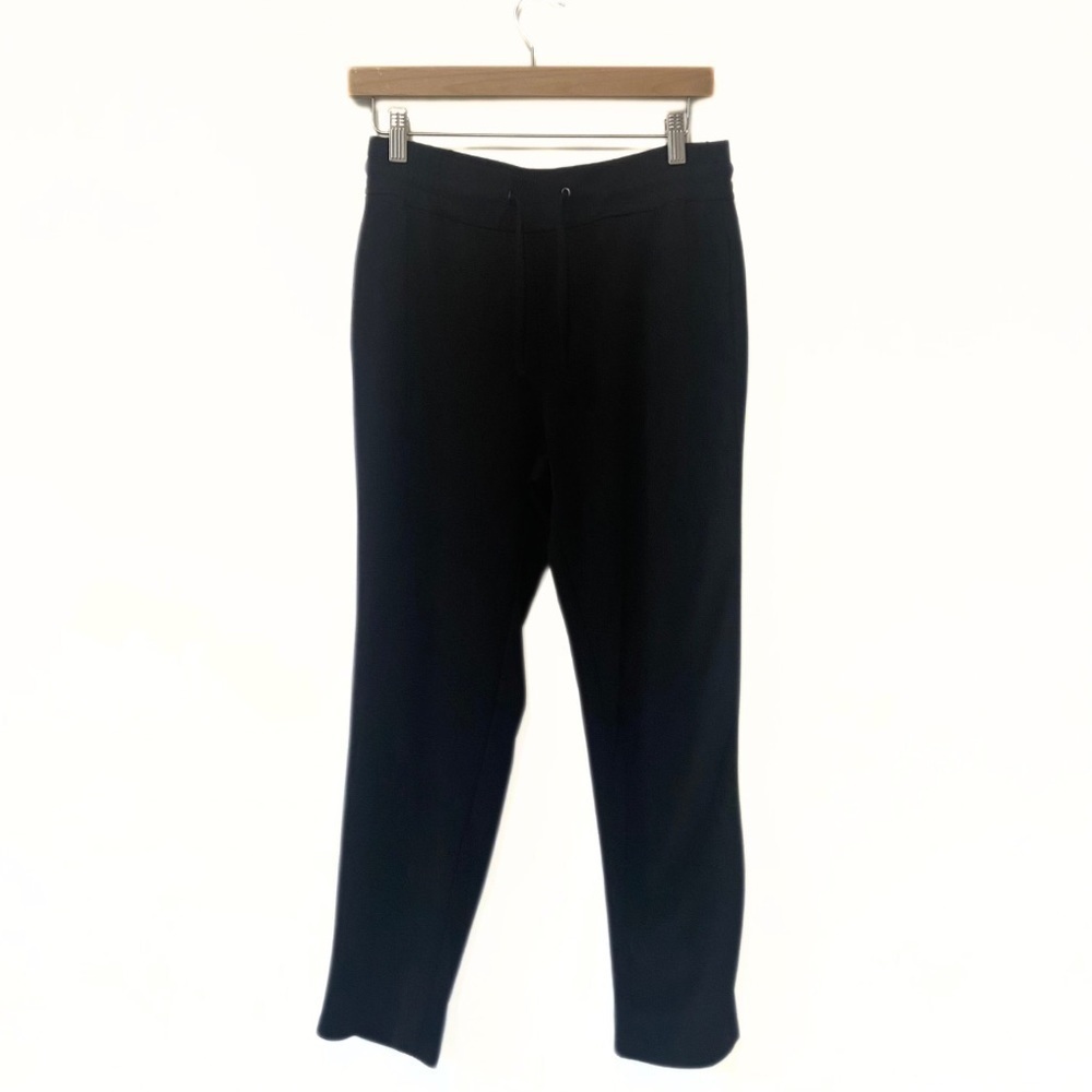 Badgley Mischka Black High-Rise Drawstring Lounge Joggers Size Medium